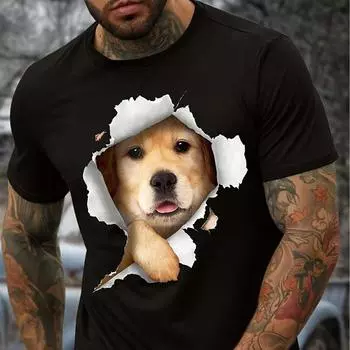 Размер XXS-6XL Футболка больших размеров, мужская 3D футболка, летняя футболка с рисунком животных для мужчин, летние повседневные футболки, топы с коротким рукавом XXS