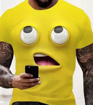 Размер XXS-6XL Футболка большого размера мужская забавная футболка с изображением мультяшного лица летняя повседневная футболка с коротким рукавом и круглым вырезом пуловеры топы одежда XXS