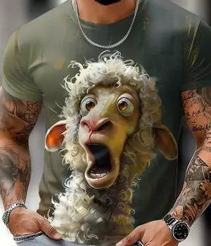 Размер XXS-6XL Футболка размера плюс, мужская, с изображением животных, забавная футболка, короткий рукав, футболка с 3D-принтом, футболки с круглым вырезом, топы, летняя повседневная одежда XXS