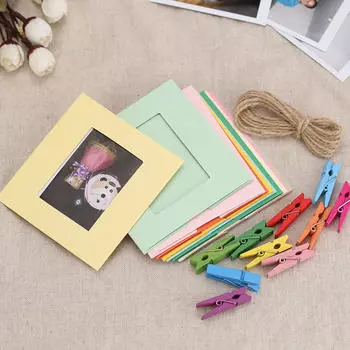 Размеры фоторамок, 10 шт., 3-дюймовая настенная рамка для фото, зажим, веревка 3 в 1 для Fujifilm Mini 8
