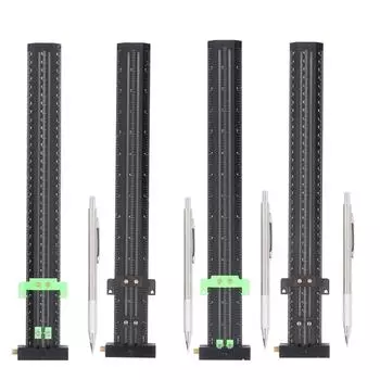 Разметочная линейка Т-типа из алюминиевого сплава, многофункциональная, портативная, для деревообработки, линейка Т-образная с ручкой Metric Black