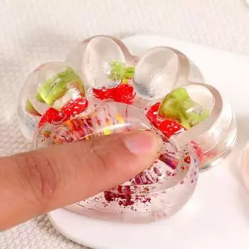 Разминание мультяшная игрушка-фиджет клубника кошачья лапка игрушка-щипок фруктовая кошачья лапка игрушка для детей розовый