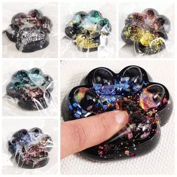 Разминающая игрушка «кошачья лапка» Сжимающая блестящая игрушка «кошачья лапка» Новинка Игрушка-фиджет «кошачья лапка» Детская сложная кукла Style 4