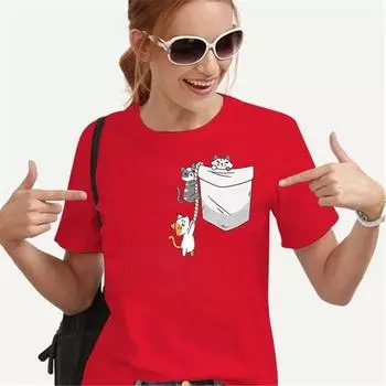 Разноцветная футболка унисекс для женщин и подростков, футболки с ленивцем, одежда с карманами и принтом, винтажная мужская уличная одежда, повседневный стиль, мода XS