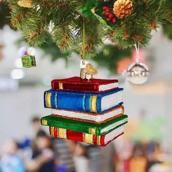 Разноцветная книжная полка, украшение для книжной полки, подвесное украшение на рождественскую елку, акриловый кулон для праздничного домашнего декора