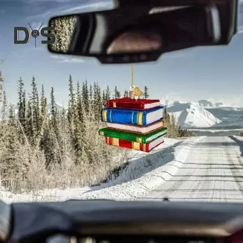 Разноцветная книжная полка, украшение для книжной полки, подвесное украшение на рождественскую елку, акриловый кулон для праздничного домашнего декора A