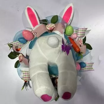 Разноцветная милая мультяшная тканевая гирлянда с подвеской в виде кролика для украшения двери 2