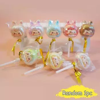 Разноцветная мини-фигурка Kiki Lollipop, случайная, 1 шт., гальваническое покрытие, милый мультяшный орнамент, игрушки, аксессуары разноцветный
