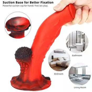 Реалистичный дилдо с анальной пробкой - Силиконовая игрушка для пениса двойного назначения для женщин, Растягивающая анальная пробка и стимулятор точки G, Взрослая секс-игрушка