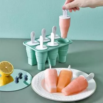 Разноцветная складная силиконовая форма для мороженого на 6/8 ячеек, набор для изготовления коробок для мороженого, шоколадных конфет, желе, мыла и свечей