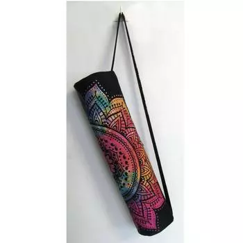 Разноцветная сумка для коврика для йоги Mandala с регулируемым ремнем, сумка для индийского коврика для йоги, спортивная спортивная сумка ручной работы, сумка-переноска, сумка для пилатеса L-26 Inch, Dia-6 Inch разноцветный