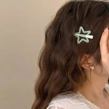 Разноцветная заколка со звездой из уксусной кислоты, разноцветная заколка для волос Y2K, милые заколки с пентаграммой и дофамином, заколка для волос, бассейн