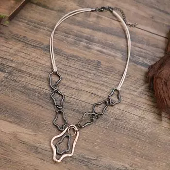 Разноцветное кольцо-подвеска персонализированное кольцо кожаная веревка ожерелье