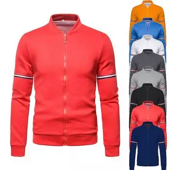 Разноцветное мужское пальто с воротником-стойкой, тонкая куртка, мужские топы M красный