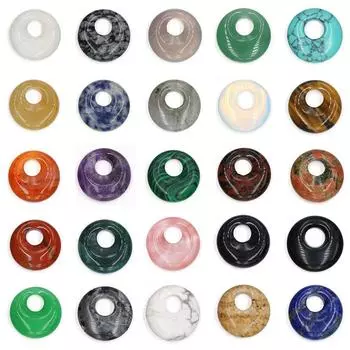 Разноцветные 2 шт./5 шт. 18 мм круглые 5,5 мм бусины с большим отверстием из натурального камня, хрустального агата, бусины для самостоятельного изготовления ювелирных изделий, ожерелья, браслета 2pcs/18mm