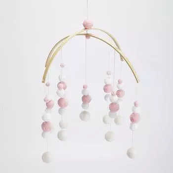 Разноцветные бусины подвеска коляска подвесная игрушка мягкая плюшевая колокольчик погремушка игрушка для детской кроватки розовый