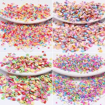 Разноцветные бусины, сахарные зерна, фрукты, узор «Любовь», мягкая керамика, самодельные шпильки Gucka из кремового клея sugar granules, short version, 2g bag