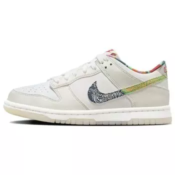 Разноцветные детские кроссовки Nike Dunk Low GS Paisley White Diffused-Blue Mystic-Red FN8913-141 35.5
