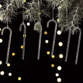 Разноцветные елочные украшения в виде леденцов и тростей для праздника Clear Acrylic Cane