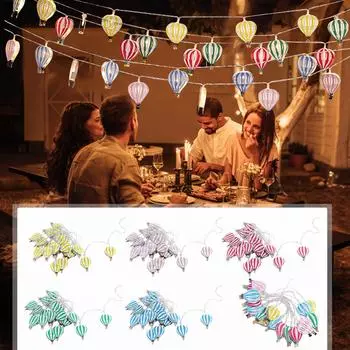 Разноцветные гирлянды 20 светодиодов 10 футов подвесные гирлянды украшения струнные баннеры на батарейках для свадьбы, дня рождения, комнаты, стены, вечеринки, подвесной декор One Size разноцветный