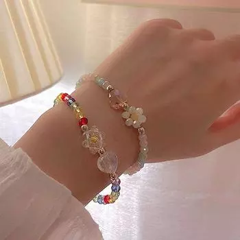 Разноцветные хрустальные браслеты 6 мм, австрийский кристалл Русалка, стеклянные плетеные браслеты из бисера, браслет ручной работы, подарки, ювелирные изделия China