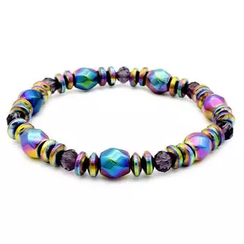 Разноцветные магнитные браслеты с гематитом из бисера Wris