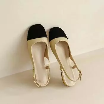 Разноцветные массивные одинарные туфли женские летние сандалии с лоскутным узором на плоской подошве с вырезами по бокам и эластичным ремешком сзади без застежек сандалии с открытой пяткой 34 чёрный