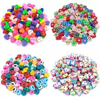 Разноцветные мягкие керамические бусины ручной работы для ювелирных аксессуаров, подвески в форме сердца и цветов, свободные бусины, 20 шт., фурнитура для ювелирных изделий своими руками, грибы, разноцветные бусины Mushroom 10*11mm