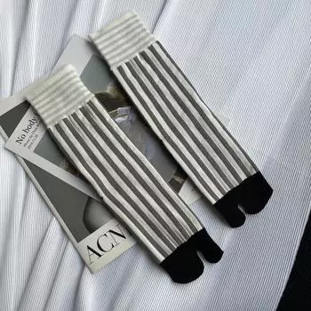 Разноцветные носки с пальцами, женские носки-таби из чесаного хлопка, модные носки с раздельными пальцами 2