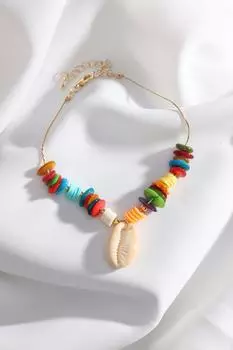 Разноцветные плоские бусины из натурального камня золотого цвета, браслет на ногу