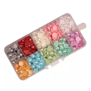 Разноцветные плоские жемчужные бусины кабошон (8мм около 650шт/коробка,6мм 1300шт/коробка,4ммоколо 4mm