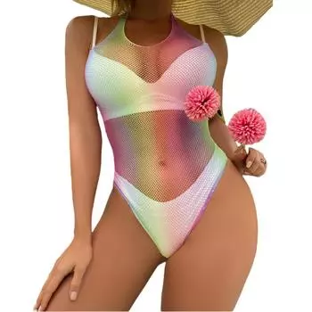 Разноцветные полосы сексуальное женское белье боди черные чулки для всего тела боди с вырезами для эротического взрослого женского секс-игрового костюма