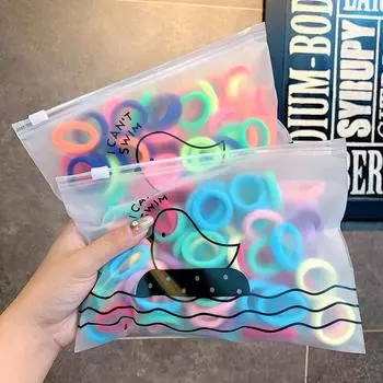 Разноцветные резинки для волос для взрослых и детей в наборе из 50 штук белый