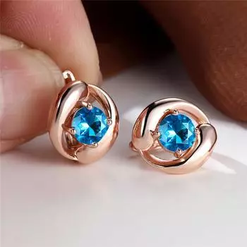 Разноцветные серьги круглой огранки с розовым, красным, синим, фиолетовым камнем, серьги-капли цвета розового золота, серьги для вечеринок, простые модные серьги-кольца с радужным камнем белый