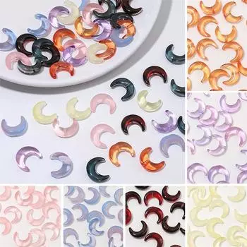 Разноцветные стеклянные бусины в форме полумесяца 15х12мм 10шт. Для изготовления украшений DIY Браслет Ожерелье 15x12mm коричневый