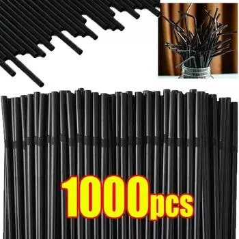 Разноцветные трубочки для питья, детские пластиковые трубочки, многоразовые молочные чайные напитки, аксессуары, черная трубочка, оптовые поставки для вечеринок