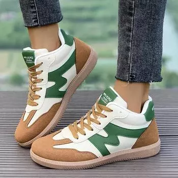 Разноцветные высокие кроссовки для женщин 2024 года, удобная спортивная обувь с мягкой подошвой, женские легкие нескользящие кроссовки на плоской подошве, большие размеры 36 чёрный