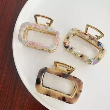 Разноцветные заколки для волос из ацетата, модные металлические заколки из ацетата золотого цвета, головные уборы, женские аксессуары для волос