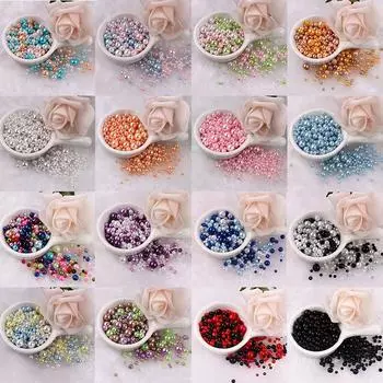 Разноцветные жемчужины Изготовление ювелирных изделий Искусственный жемчуг Смешанный размер Бусины с отверстием DIY 3-8mm
