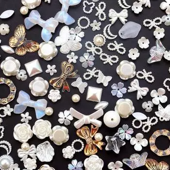 Разноцветные жемчужные бусины неправильной формы для самостоятельного украшения чехла для телефона 50g (Approx. 65 pieces)