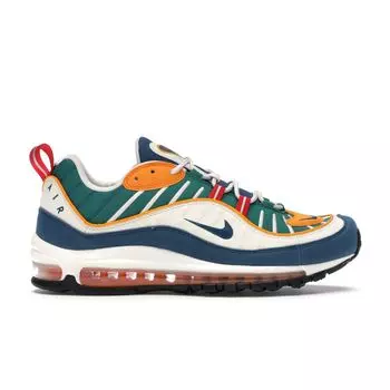 Разноцветные женские кроссовки Nike Air Max 98 University-Red Blue-Force-Orange-Peel AH6799-601