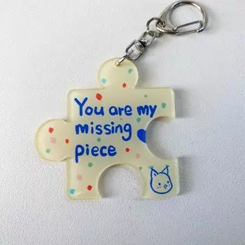 Разноцветный акриловый пазл с текстом брелок креативный рюкзак кулон брелок