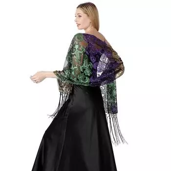 Разноцветный блестящий цветочный шарф с пайетками, вечерняя шаль в винтажном стиле, шикарный шарф с вышивкой в виде лацканов 200*60cm