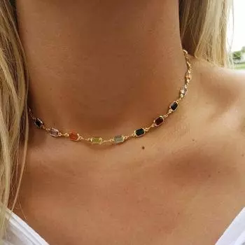 Разноцветный браслет на щиколотку с драгоценными камнями, цепочка на ключицу, простой браслет, двухсторонний бриллиантовый браслет с радужными кристаллами, женские ювелирные изделия высокого качества.