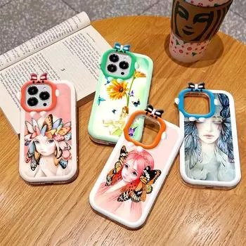 Разноцветный чехол для телефона с рисунком бабочки и девушки, линза монстра, мягкий защитный чехол для телефона iPhone, Huawei Honor Infinix Tecno Honor 50
