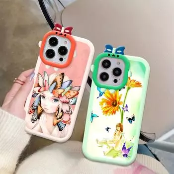 Разноцветный чехол для телефона с рисунком бабочки и девушки, линза монстра, мягкий защитный чехол для телефона Vivo Vivo S1