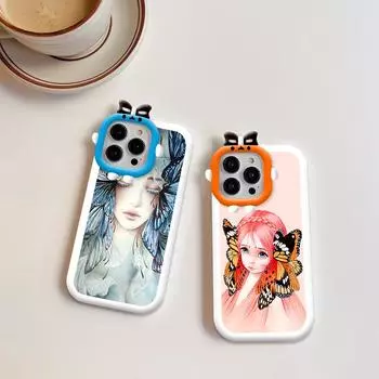 Разноцветный чехол для телефона с рисунком бабочки и девушки, линза монстра, мягкий защитный чехол для телефона OPPO Realme OPPO A15