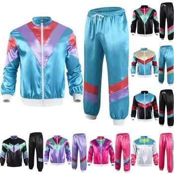 Разноцветный комплект одежды хиппи 1980-1990-х годов XXL