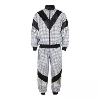 Разноцветный комплект одежды хиппи 1980-1990-х годов M серебряный