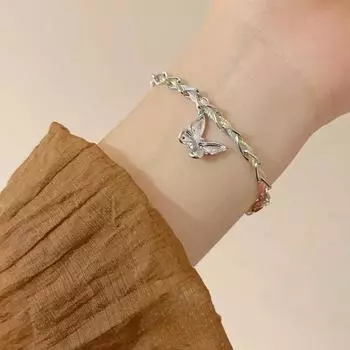 Разноцветный модный простой браслет с цепочкой на булавке, веревка, бабочка, геометрический браслет с джокером для пары